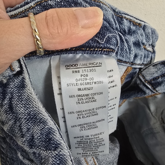Good American good good curve straight leg distressed jeans size 25 - Picture 9 of 9